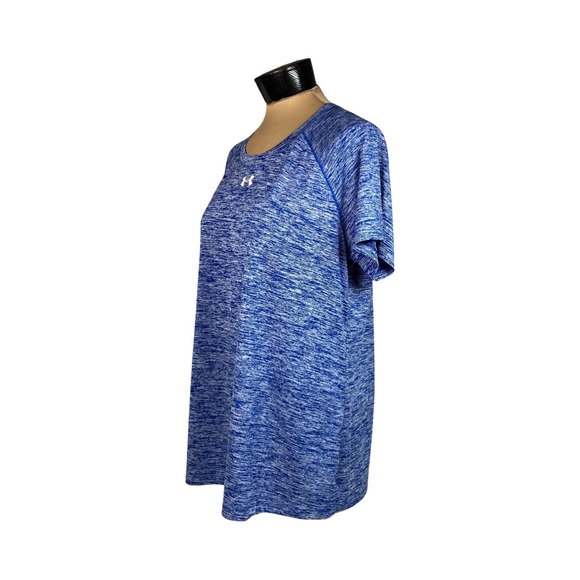 Under Armour Womens Twisted Tech Locker Tee In Space Dyed Blue Size L - Picture 3 of 13
